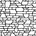 Flat Stone Vector Black and White