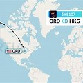 Flight Path From Chicago to Hong Kong