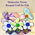 Flower Bouquet Watercolor Crafts for Kids