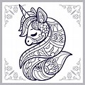 Free Clip Art of Unicorn Mandala