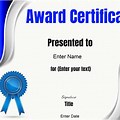 Free Editable Award Certificate Templates