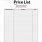 Free Fillable Printable Price List Template