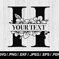 Free Floral Split H Monogram SVG