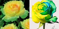 Free Pictures of Green and Yellow Roses