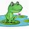 Frog in a Pond Clip Art