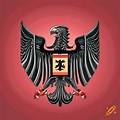 German Eagle Emblem with Red Background