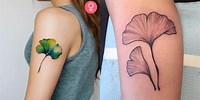 Ginkgo Leaf Tattoo Stencil