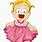 Girl Pink Dress Cartoon