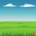 Grass and Blue Sky Cartoon Background