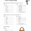 Halloween Trunk or Treat Sign Up Sheet