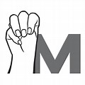 Hand Sign Language Letter M