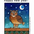 Happy New Year Art Deco Owl