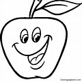 Happy Apple Coloring Page