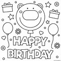 Happy Birthday Colouring Sheets