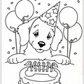 Happy Birthday Dog Coloring Pages