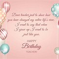 Happy Birthday Teacher Quotes