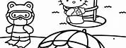 Hello Kitty Summer Coloring Pages