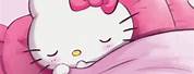 Hello Kitty Sleeping Baby Pink Background