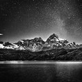 High Resolution Night Sky Black and White