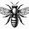 Honey Bee Vector Black and White