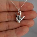 I Love You Hand Sign Sterling Silver Charm