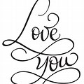 I Love You Word Art in White