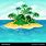 Island with Palm Tree Cartoon