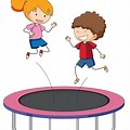 Kids Jumping On Trampoline Clip Art