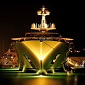 Luxury Yacht Dock at Night