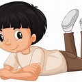 Laying Down Kid White Background Cartoon