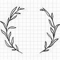 Leafy Branch Wreath Outline