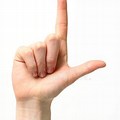 Letter L in Sign Language in Real Hand