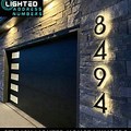 Lighted House Numbers On Painted Brick