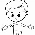 Little Boy Cartoon Black and White