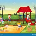 Little Kid Playing at Park Clip Art