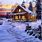 Log Cabin Winter Scenes Wallpaper