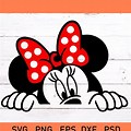 Peeking Minnie Mouse Head SVG