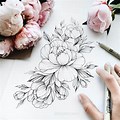 Peony Tattoo Drawing