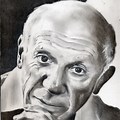 Picasso Self Portrait Charcoal Black Eyes