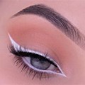 Pink Eye Makeup with White Eye Liner