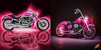 Pink Harley-Davidson Motorcycle Wall Art