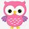 Pink Owl Clip Art