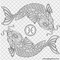 Pisces Cute Anime Coloring Pages