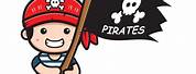 Pirate Holding Flag Clip Art