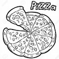 Pizza Cartoon Black and White