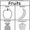 Preschool Coloring Worksheet Fruits