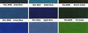 RAL Blue Colour Chart