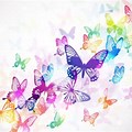 Rainbow Watercolor Butterfly Background