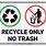 Recycle Only/No Trash Sign