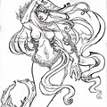 Realistic Evil Mermaid Coloring Pages